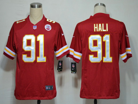 Red Nike Game NFL jerseys Kansas City Chiefs 91 Tamba Hali